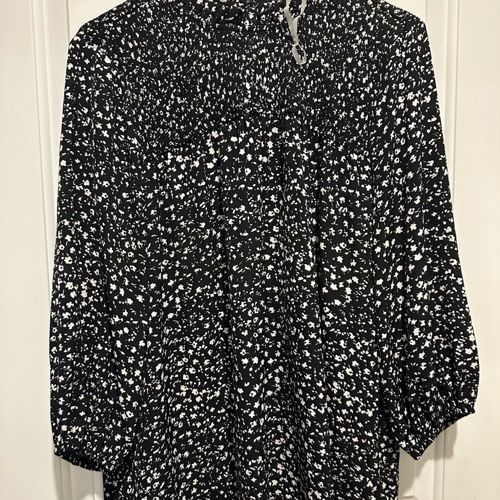 Staccato Black and White Patterned Top